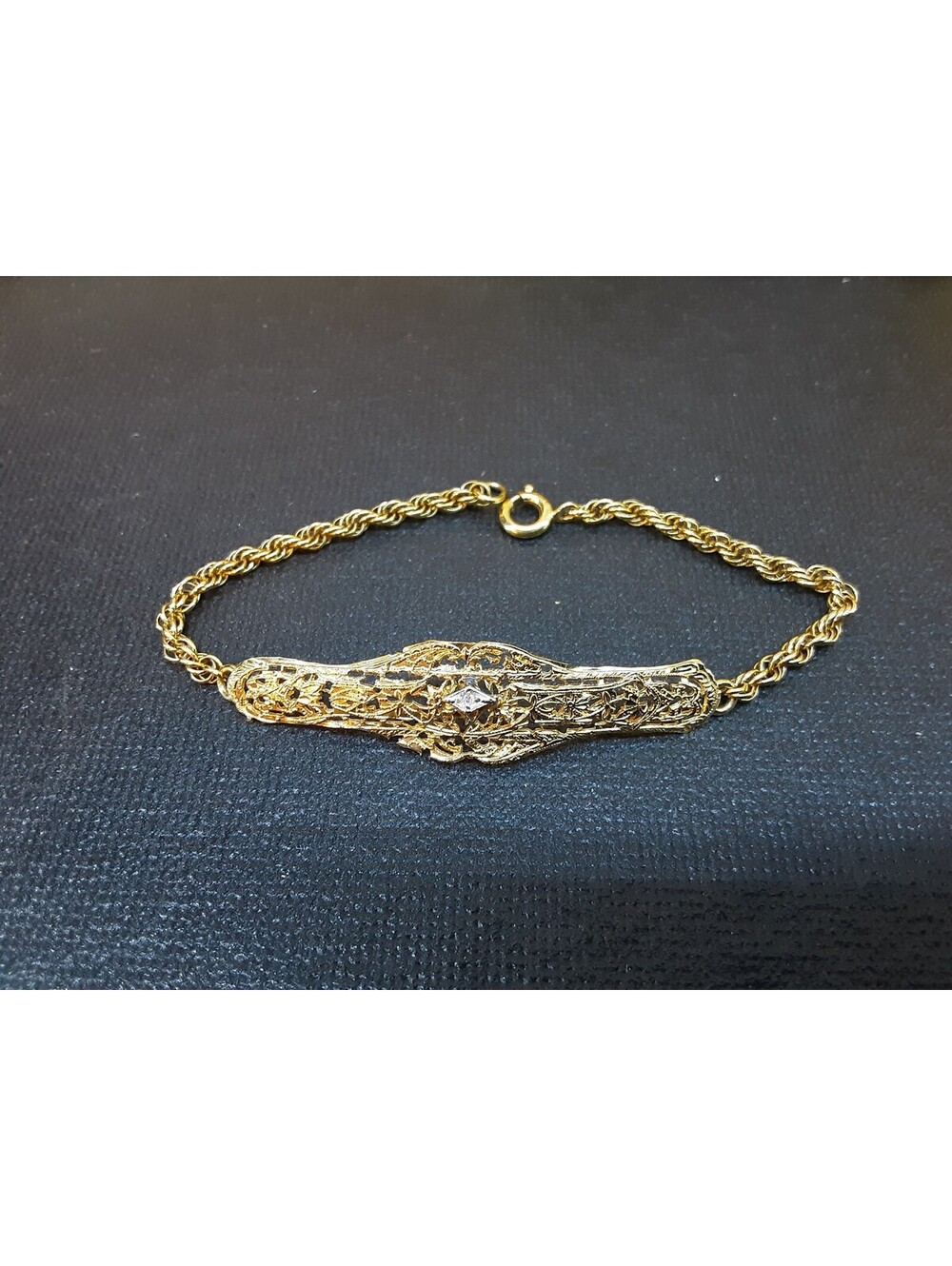 Vintage 12k GF Filagree Wrope Style Bracelet "1950's"
